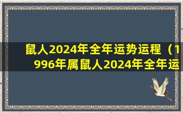 鼠人2024年全年运势运程（1996年属鼠人2024年全年运势运程）