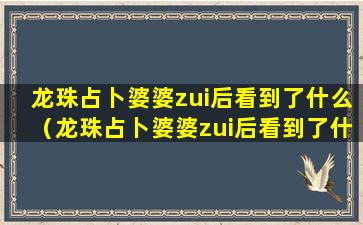 龙珠占卜婆婆zui后看到了什么（龙珠占卜婆婆zui后看到了什么东西）